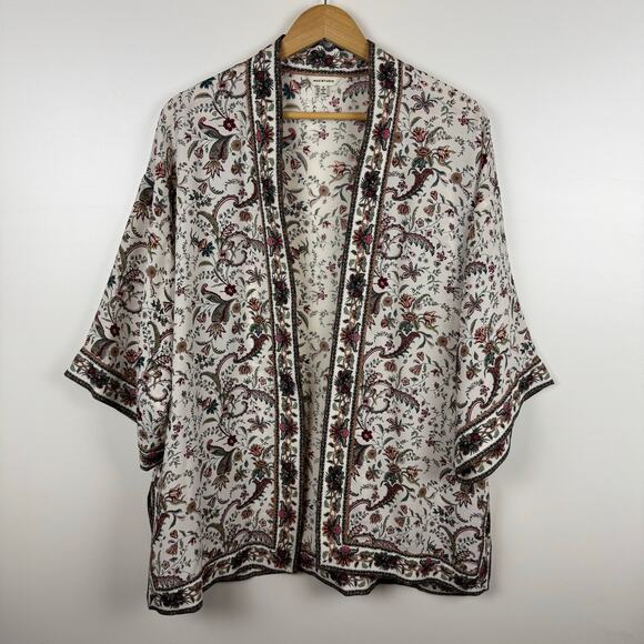 Max Studio Womens Multicolor Floral Kimono Sz S Boho Lightweight Hippie Festival - Picture 4 of 15
